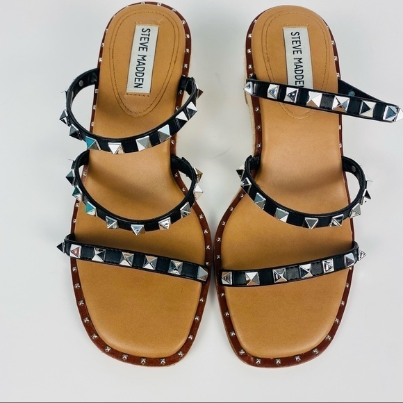 𝅺STEVE Madden Rock Stud Wedge Espadrille Size 7 - Picture 6 of 8